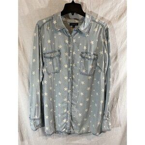 Lane Bryant Women’s 18/20 Blue Stars Button Up Shirt